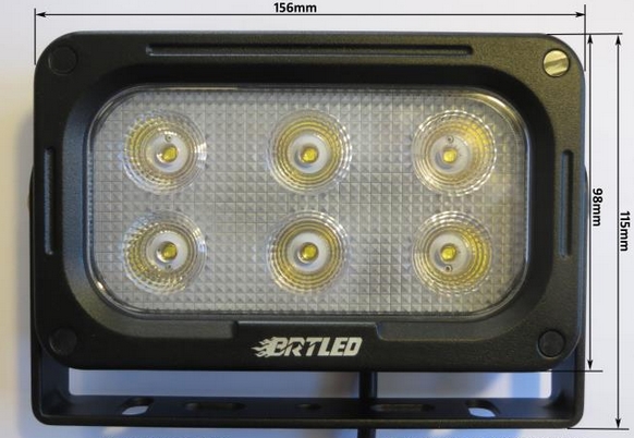 BRT-LED Arbeitscheinwerfer 30 Watt ca. 156 x 98 x 50mm mit 8° Einbau Neigung